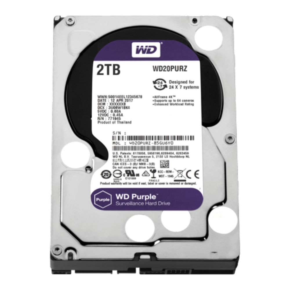 Hard disk 2TB SATA3 Western Digital Caviar 64MB WD20PURZ Purple