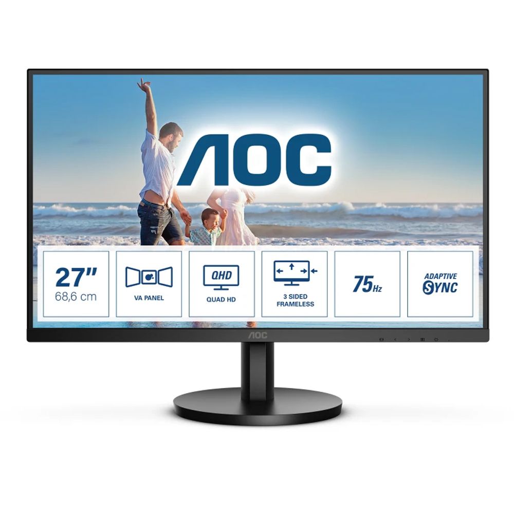 Monitor 27 AOC Q27B3MA 2560x1440 / QHD 2K / VA / 75Hz / 4ms / HDMIx2 DP