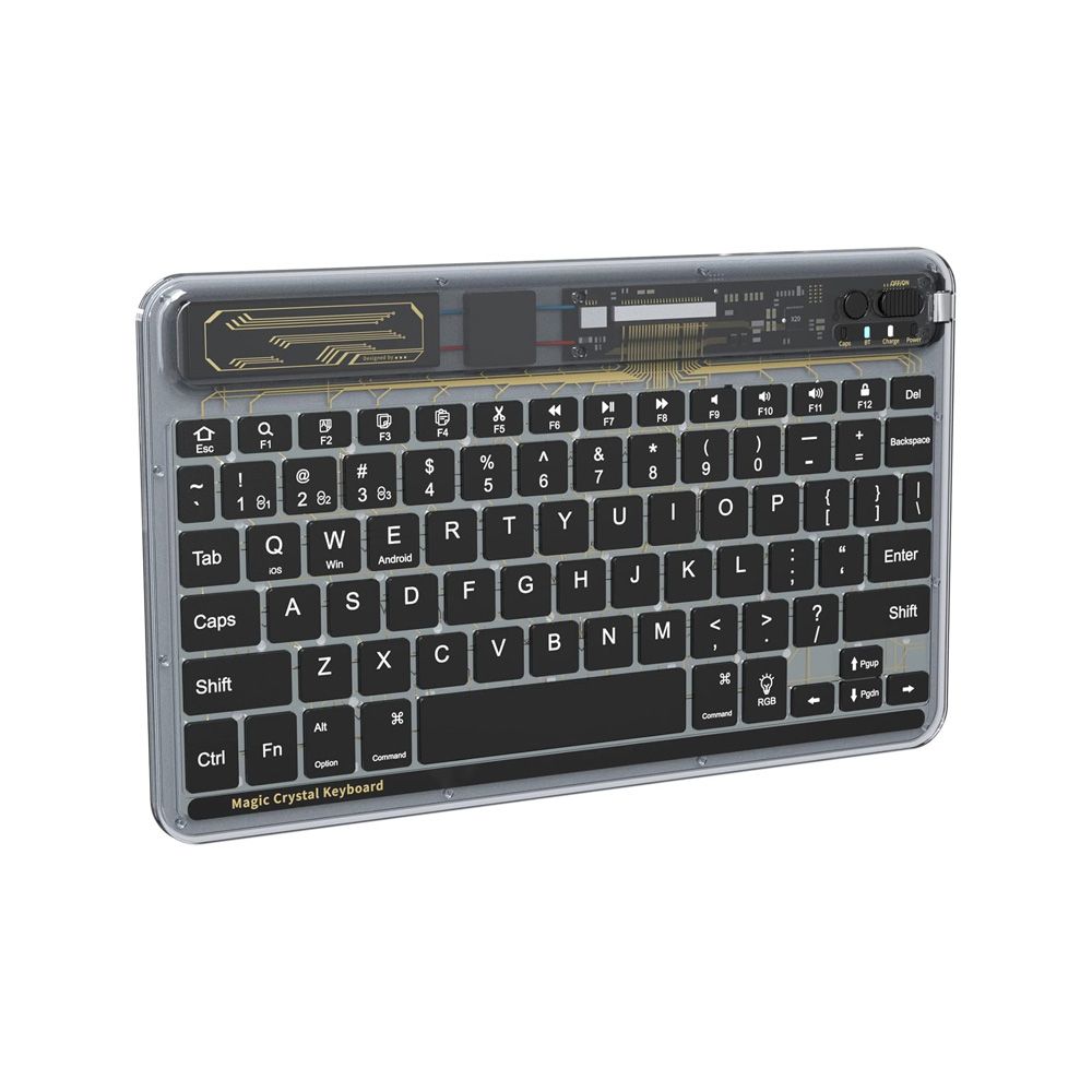 Tastatura Coteci Crystal 84008 Wireless transparent crna