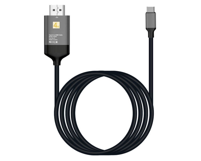 E-GREEN Kabl 3.1 USB tip C - HDMI (30Hz), metalni 1.8m crni
