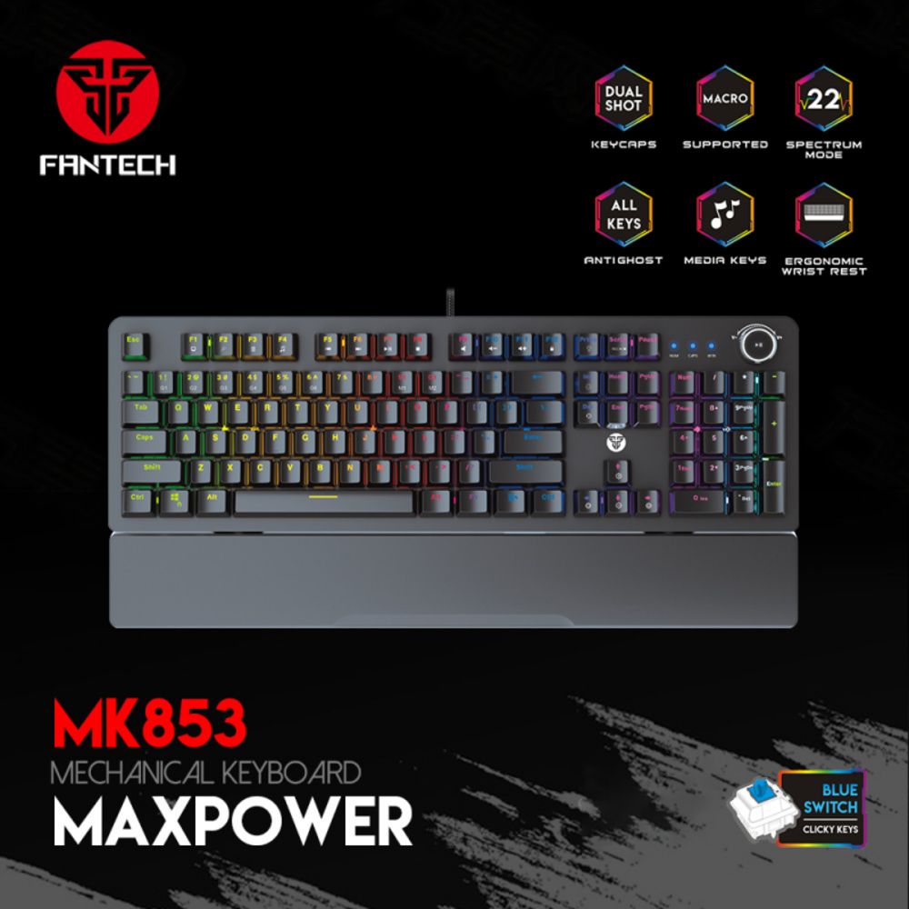 Tastatura Mehanicka Gaming Fantech MK853 RGB Maxpower crna (Blue switch)