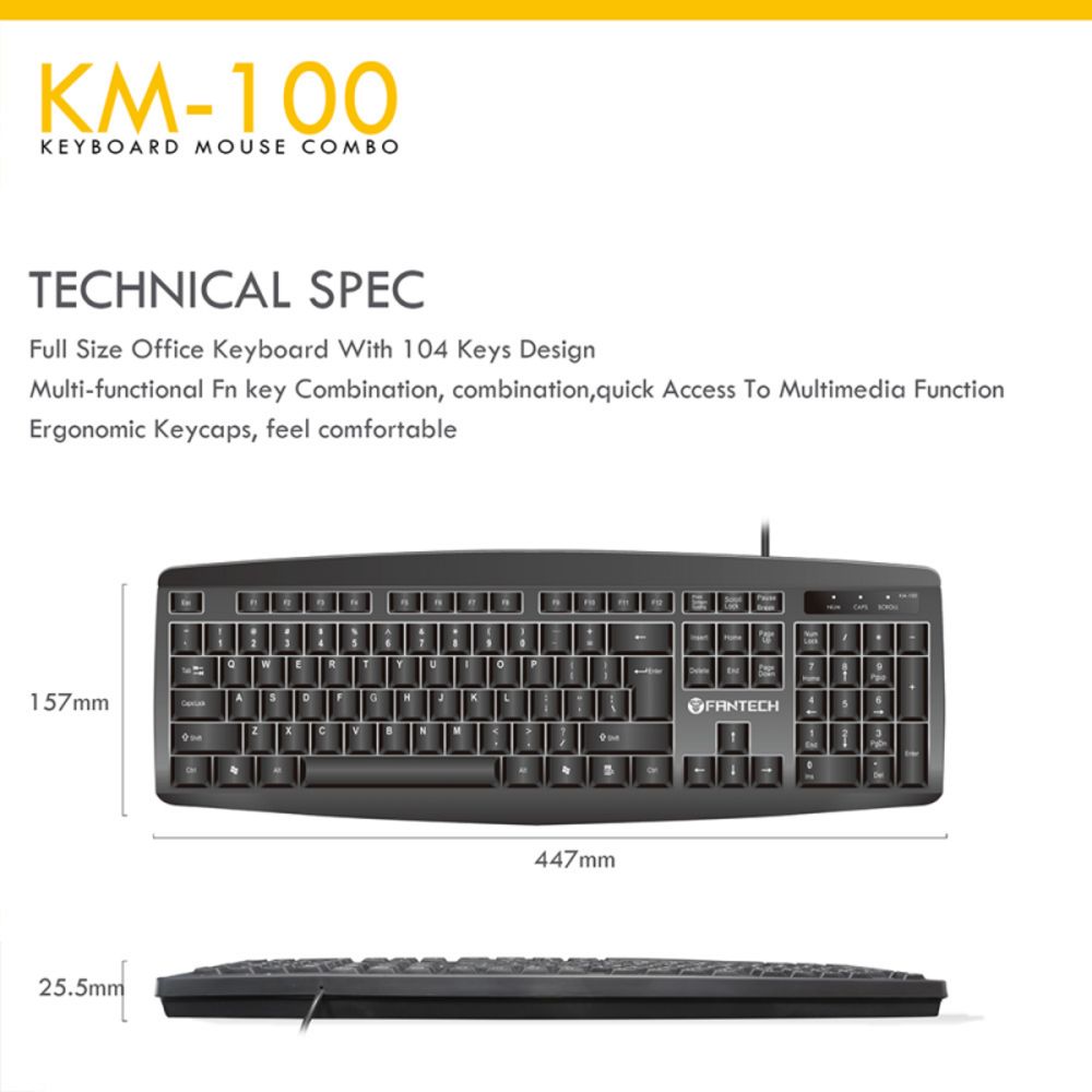 Combo mis i tastatura Fantech KM-100 crni