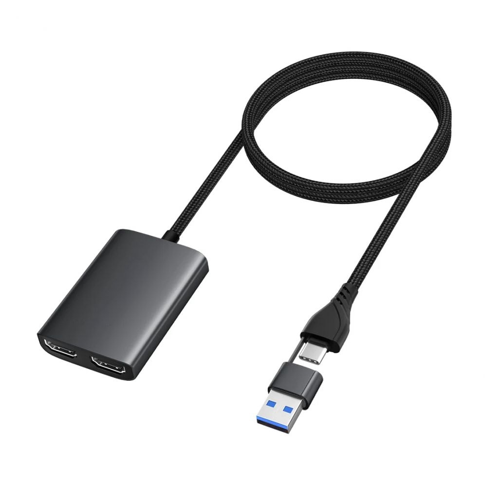 Adapter Type C - USB 3.0 JWD na 2x HDMI 60Hz crni