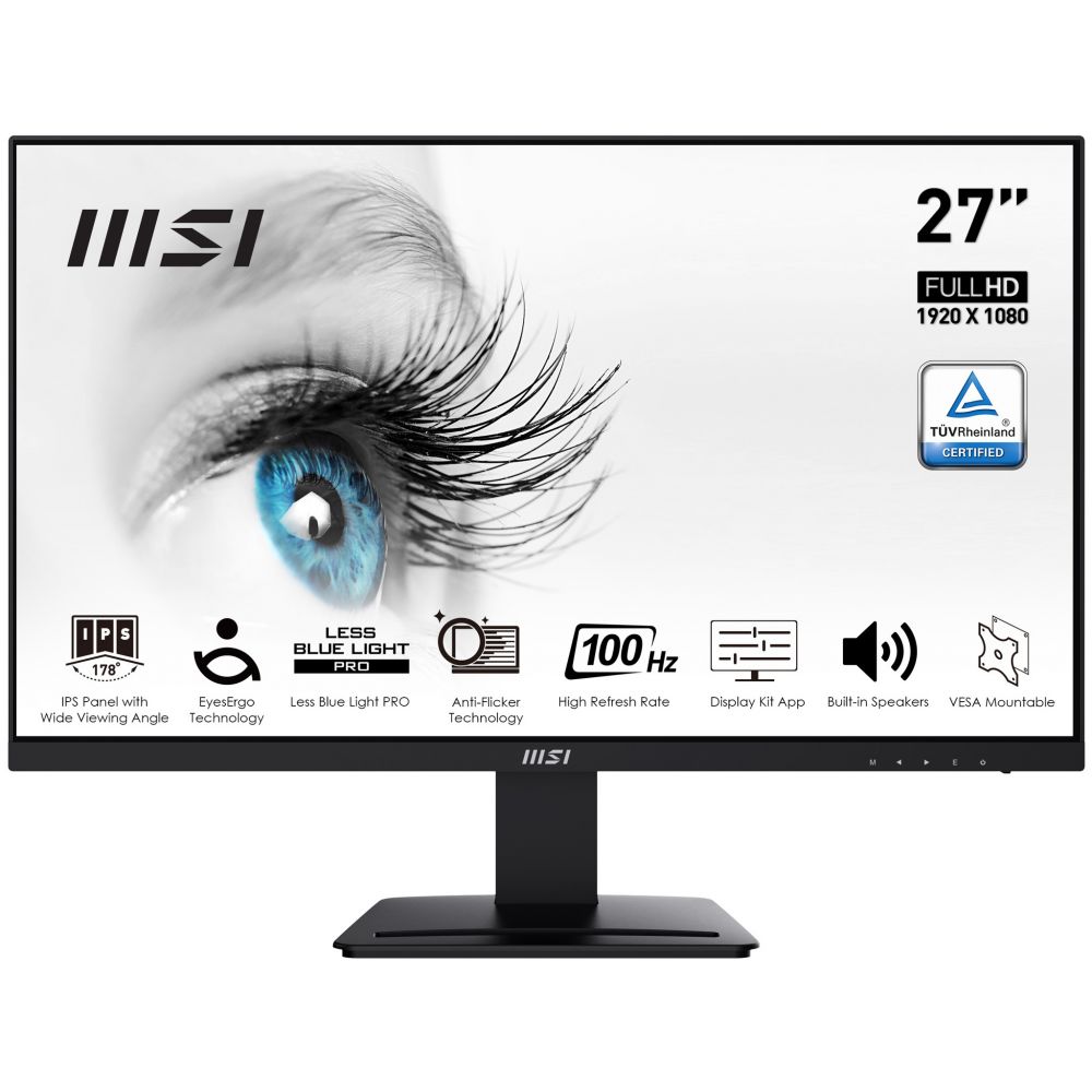 "Monitor MSI 27"", MSI PRO MP273A, Flat, FHD, IPS, 100Hz, 1ms MPRT, HDMI / DP"